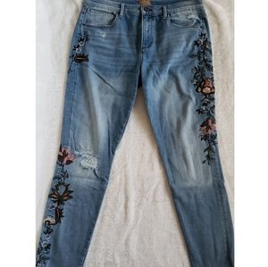 Driftwood Embroidered Skinny Jeans